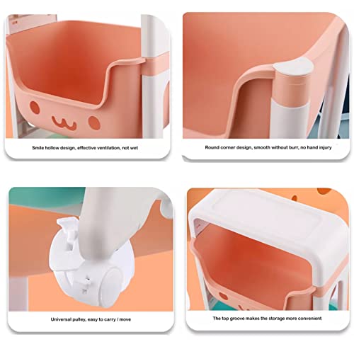 AM ANNA 4 Tier Toy Organizers and Storage Bins on Wheels, Kids Storage Organizer for Toys, Toddler Bedroom Furniture for Toys, Toiletries, Storage Organizer Toy Bins for Kids (4 Tier)