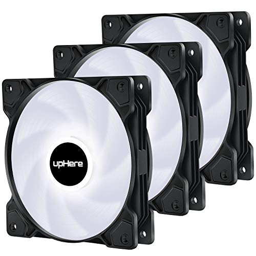 upHere-3-Pin-120mm-Blanco-LED-Colorido-Rainbow-LED-Ventilador-para-Caja-de-Ordenador-Silencioso-Paquete-de-3SR12-WT3-3