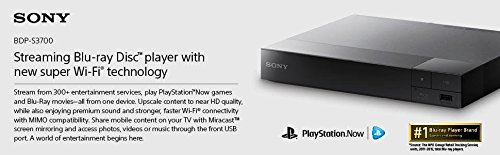 Sony-BDP-S3700-Streaming-Blu-Ray-Disc-Player-with-Wi-Fi-Bundled-with-Sony-DLC-HE10S-33-Slim-High-Speed-4K3DEthernet-HDMI-Cable-Remote-Control