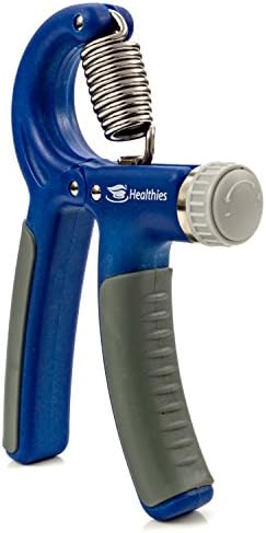 Healthies Hand Exerciser, Forearm and Grip Strengthener Improves Your Performance in Sports, Music, and Is an Ideal Rehabilitation and Stress Relief Tool (Blue)