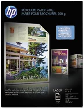 (3 Pack Value Bundle) HEWQ6608A Laser Brochure Paper, Glossy, 52 lb, 8-1/2 x 11, 100 Sheets/Pack
