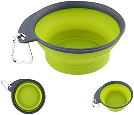Collapsible Travel Dog Bowl by Olive Paws - Large, Green Pet Bowl for Water and Food - Perfect for Outdoor &amp; Travel