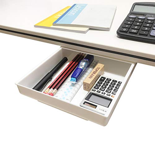 Under Desk Drawer White Organizer and Storage Extra Large Adhesive