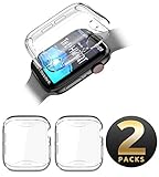 SUPCASE Apple Watch 4 Case 44mm 2018, [Built-in Screen Protector] Soft TPU Protector Case [2 Color Combination Pack] for Apple Watch Series 4 44mm (Clear/Clear)