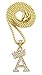 Crown Iced Out King Small Initial Letter Pendant with 24