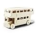 Bfun Wood 3D Vehicle Puzzles London Bus 3D Woodcraft Kit Assemble Paint DIY 3D Puzzle Toys for Kids Adults the Best Birthday Gift
