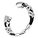 GHIJKL Fitbit Alta Bands, Fitbit Alta HR Band Replacement Leather Wristband with Metal Accessory Diamond for Fit Bit Alta and Alta HR Small Large- Silver Wristbands Small