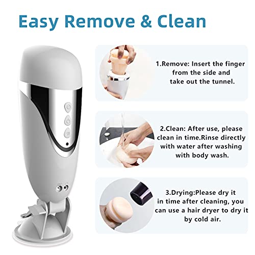 Vibrating Male Masturbator Cup, Edan\'s Secret Electric Handsfree Stroker Sex Toy with Base, 10 Vibration Modes for Men, Sexy Moan, 3D Realistic Vagina, Penis Tranning Adult, Waterproof