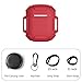 AirPods Charging Case Waterproof Protective Shock Resistant Silicone Cover Sports Design with Hard Sleeve and Keychain for Apple Airpods (Red)