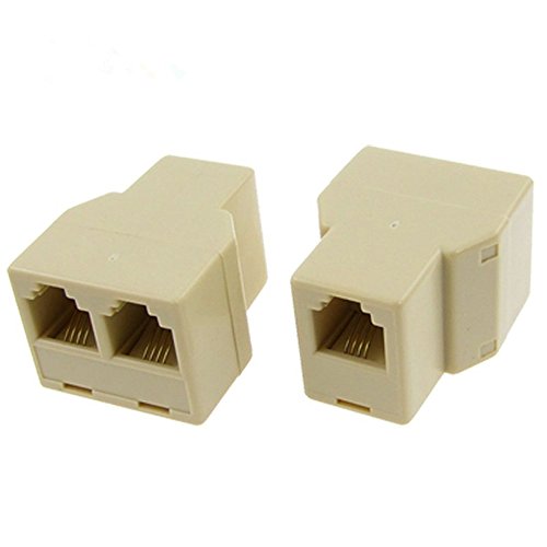 GFORTUN 5pcs RJ11 1 Female to 2 Female Plug Telephone Lines Cable Sharing Jointer Adapter