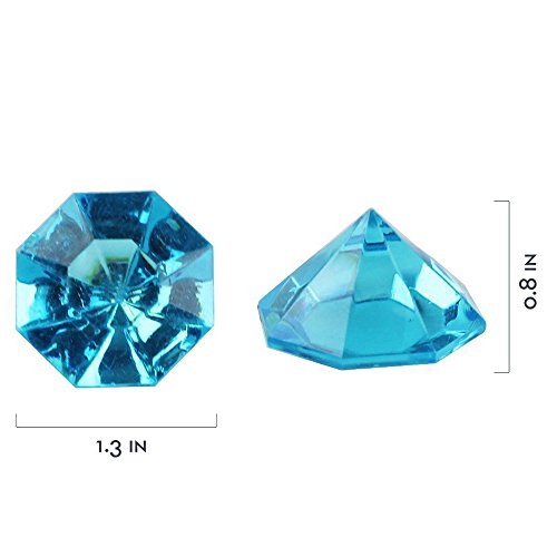 R.FLOWER 36 Carat Colorful Acrylic Diamond Crystals Gems Jewels for Table Scatters, Vase Fillers, Event, Wedding, Party, Birthday Decoration Pirate Treasure, Pack of 40