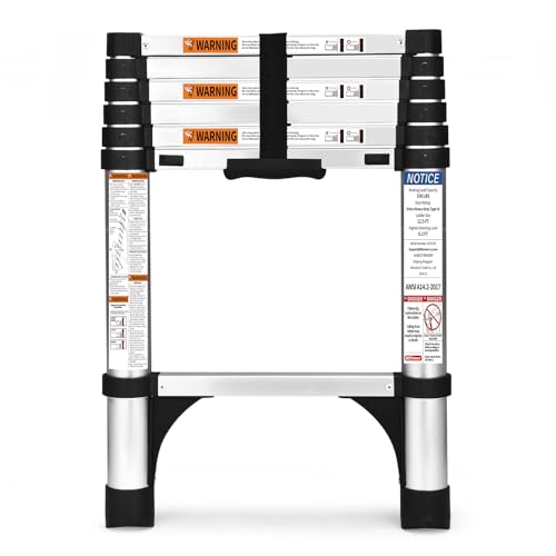 Telescoping Ladder, SocTone 12.5 FT Aluminum