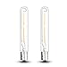 Bonlux 2W LED T6.5 Tubular Exit Sign Light E17 Intermediate Base LED Appliance Bulb (20W Incandescent Equivalent) 120V T6.5 LED Filament Bulb, Daylight 6000K (2-Pack)