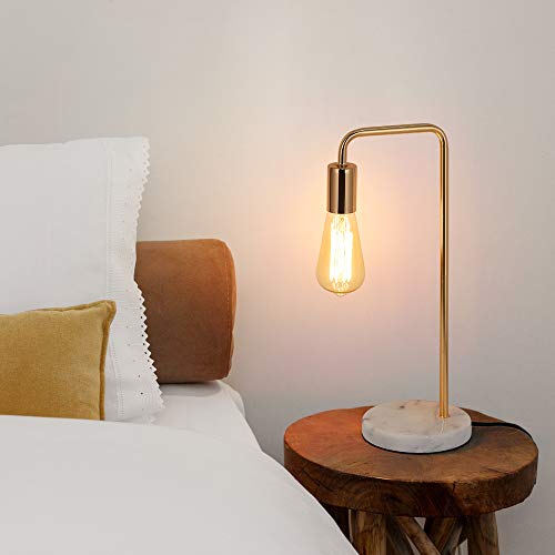 image for Lerro Desk Lamp, Gold Table Lamp Industrial Nightstand Lamp, Edison La