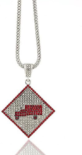 Hip Hop Jewels Iced Out Silver Lil Wayne Trukfit Pendant w/ 30" & 36" Franco Chain