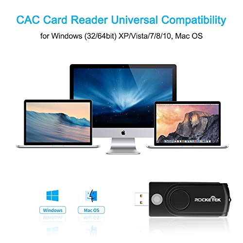 image for USB 3.0 Smart Card Reader, Rocketek DOD Military USB Common Access CAC