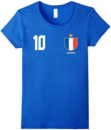 Womens Francais France Futbol Soccer Jersey T-Shirt Small Royal Blue