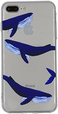 iPhone 8 Plus Clear Soft Case / iphone 7 Plus Transparent Case Bumper Anti-Scratch Slim Ultra Thin Flexible Back Cover for iPhone 7 Plus 5.5-Inch (Blue Whale)