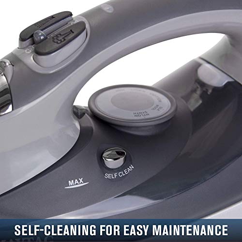 Maytag M400 Speed Heat Steam Iron & Vertical Steamer with Stainless Steel Sole Plate, Self Cleaning Function + Thermostat Dial (Renewed)