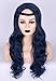 Topcosplay Women Wigs Dark Blue Wave Long with Braid Halloween Costumes Cosplay Wigs