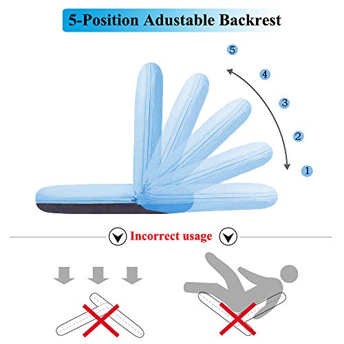 Floor Chair Floor Cushion Sofa Folding Adjustable 5-Position Floor Seat with Back Support for Kids Adult, Great for Gaming Reading TV Watching Meditating