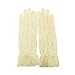 Fancy Floral Sheer Lace Tea Party Vintage Style Ruffle Wrist Dressy Gloves Ivory