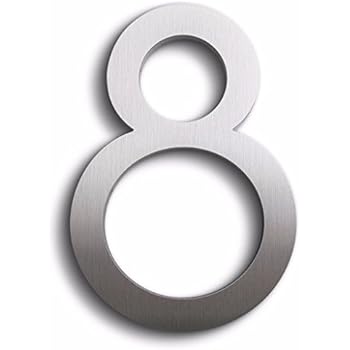 number aluminum eight font inch contemporary modern brushed floating appearance install tall solid easy