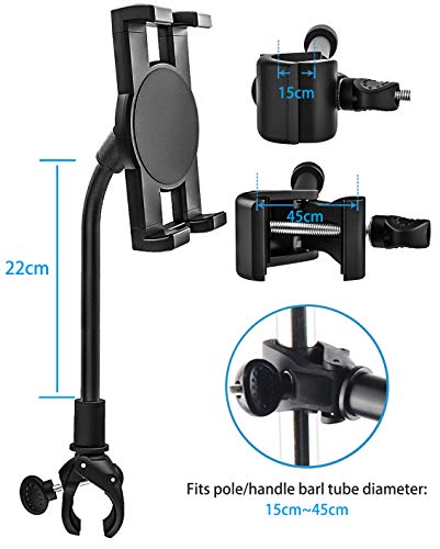 woleyi Spinning Bike Tablet Holder, Bicycle Exercise Bike Treadmill Goose Neck Tablet Holder for iPad Pro 12.9, 10.5, 9.7, iPad Air, iPad Mini, Samsung Tab, iPhone 4-13 Inch Smartphone Tablets
