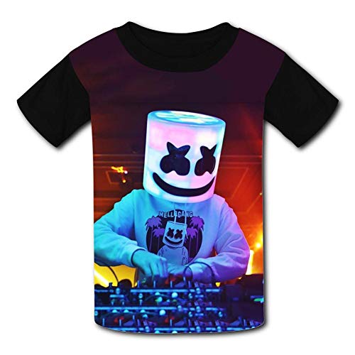 V5S4832ASG Comfortable Music DJ_Marshmello T-Shirt Short Sleeve Polo for Children's Black