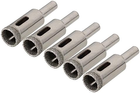CNBTR 14mm Diamond Silver Hole Saw Drill Bit for Tile Ceramic Porcelain Glass Rock Pack of 5