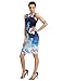 Floerns Women's Sleeveless Floral Work Party Cocktail Bodycon Dress Blue S