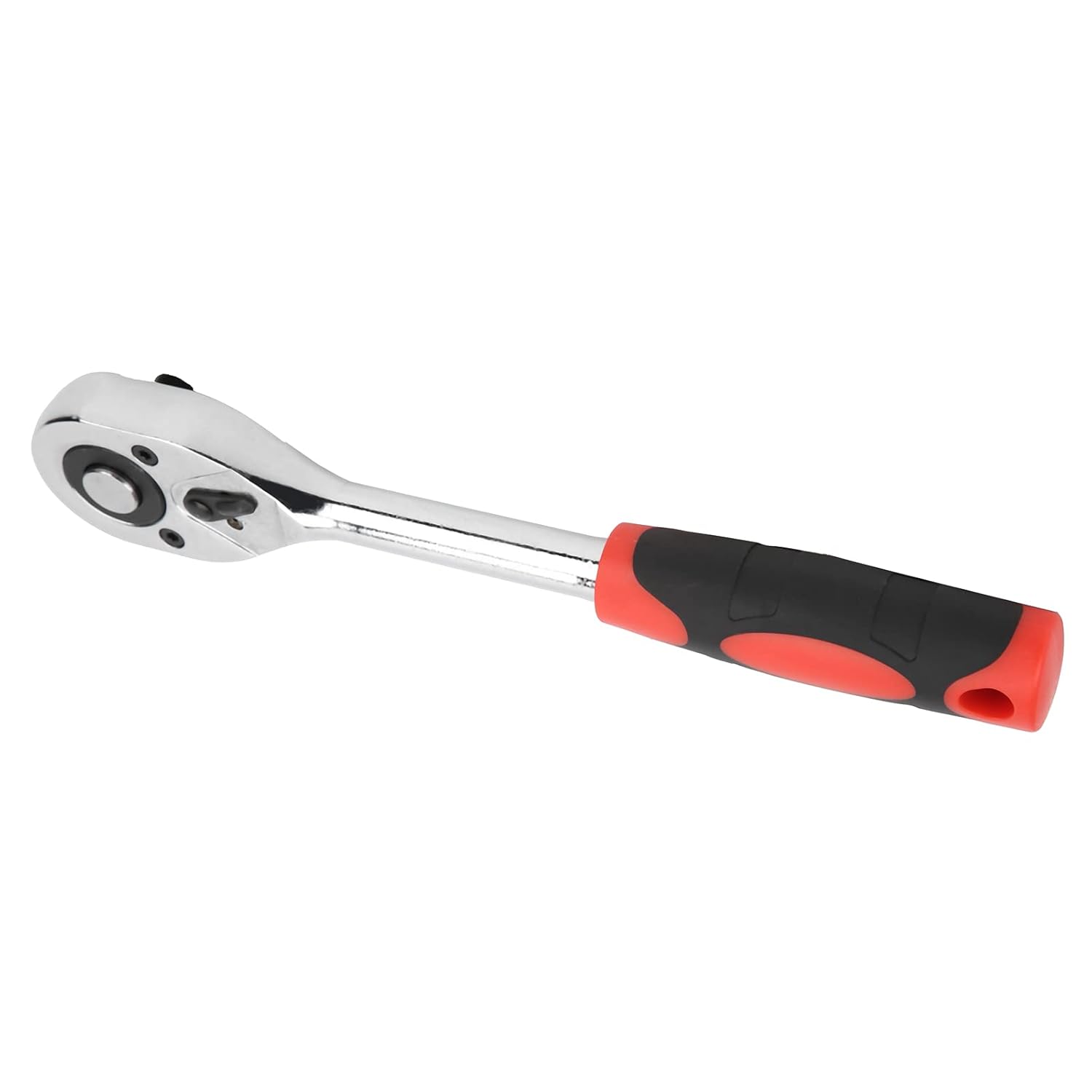 Socket Ratchet Wrench, Two‑Color Rubber‑Coated Handle Design High