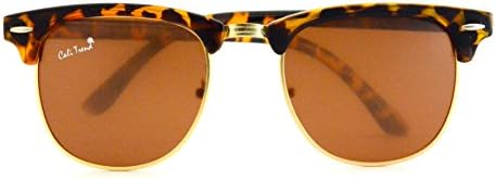 Polarized Half Frame Sunglasses - Clubmaster Style - Cool, Comfortable California Shades
