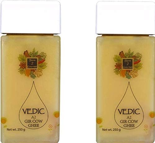 Farm 2 Gourmet Vedic A2 Ghee Calcium & Omega Rich Milk of Desi Gir Cow with Zero Trans Fat -250 g (Pack of 2)