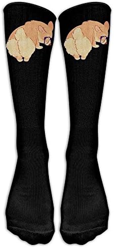 HEIHEIHA Men's Women's Cute Corgi Butt With Sunglass Athletic Socks Stockings Tube Socks WhiteOne Size