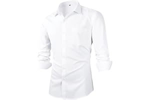 Beninos Mens Regular Fit Solid Point Collar Dress Shirt