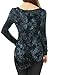 Allegra K Women's Long Sleeves Tie-Dye Handkerchief Hem Top M Dark Grey