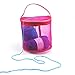 Sinfu Storage Bag Mesh Bag Portable Yarn Crochet Thread Organizer Tote (Hot Pink)