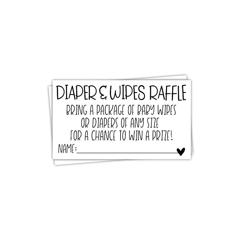 50 Diaper and Wipes Raffle Tickets – Baby Shower Invitation Insert – Game Activity for Baby Shower