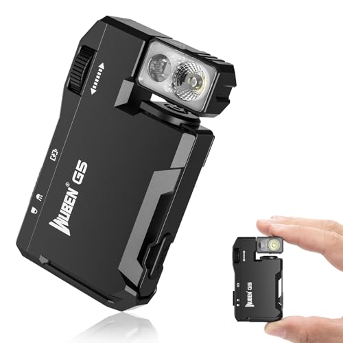 WUBEN G5 Flashlight Rechargeable Torch Light, 400 Lumens Super Bright Keychain Flashlight with RGB light, EDC Mini Magnetic Keychain Pocket Torch, Lightweight Camping Torch for Outdoor Home (Black)