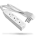 3 Outlet Power Strip 3ft - FosPower Cruise Ship Approved Small White Power Strip with Flat Plug & Safety Covers, Short 3 Foot Short Extension Cord, No Surge Protector, 3 Prong, ETL Listed