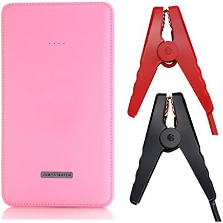 B2Future 350A Peak Portable Car Jump Starter Phone Power Bank (for Gas Engine up to 3.0L) Auto Battery Pack Booster Charger with Built-in LED Flashlight (Pink)