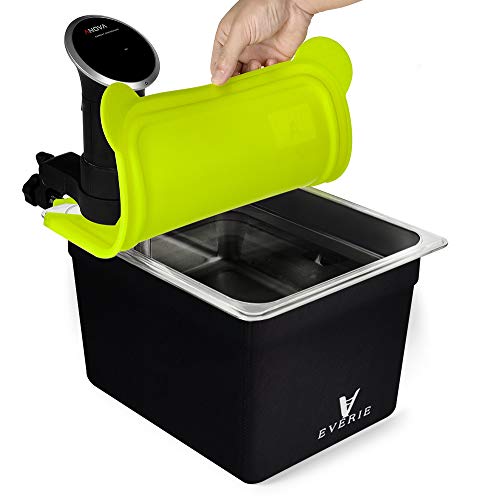 EVERIE Sous Vide Container 12 Quart with Silicone Collapsible Lid and Neoprene Sleeve for Anova 800w 900w and AN500-US00 1000w