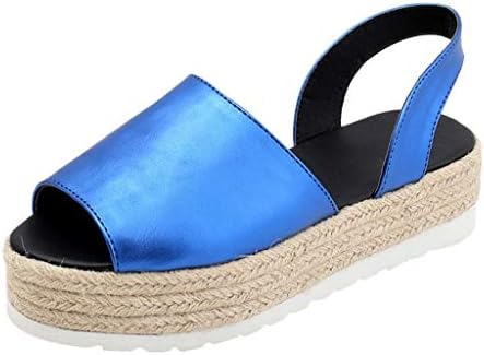 Orangeskycn Women Sandals Ladies Summer Flat Waterproof Platform Woven Thick-Bottom Sandals Roman Shoes