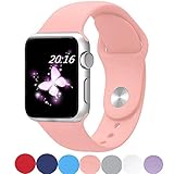 top4cus Apple Watch Band 38mm Soft Silicone Replacement Sport Strap iWatch Band for Apple Watch 38mm Model - Medium/Large - Vintage Rose