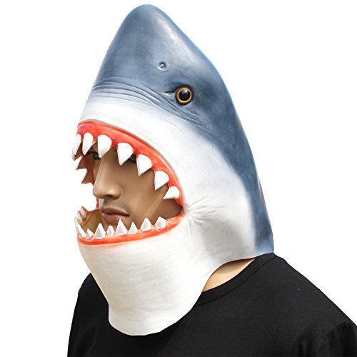 Shark Mask Fish Costume Mask Novelty Halloween Costume Party Latex Animal Head Mask