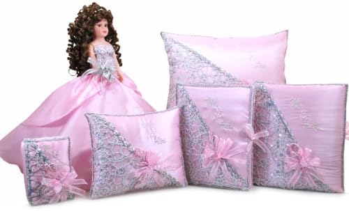 Quinceanera Birthday Doll with Photo Album Guest Book Bible Complete Set Q1028 (Add Arch to Doll + English Bible)