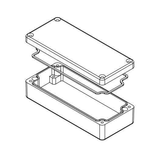 BUD Industries AN-1315-AB IP68 Aluminum Enclosure with Screws 5.91" L x 2.52" W x 1.45" D, Black