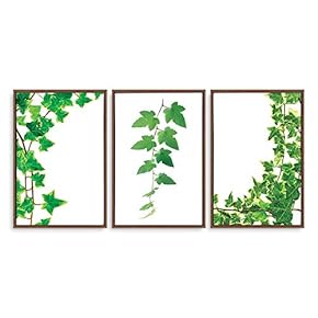 3 Piece Framed Canvas Wall Art for Living Room, Bedroom Green Plants Theme Canvas Prints for Home Decoration Ready to Hang - 16"x24"x3 Panels