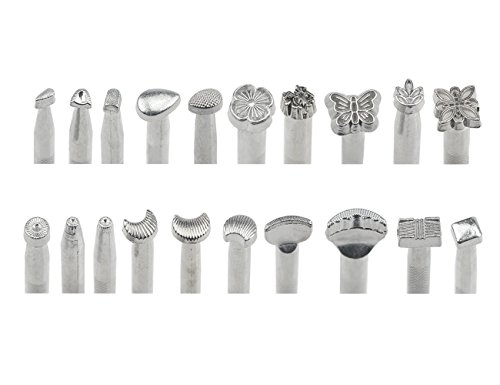 TOVOT 21 PCS Leather Working tools Saddle Making Tools DIY Leather Craft Stamps Set Wooden Nylon Hammer Leather Craft Set - Thumbnail 2